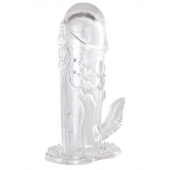 Прозрачная гелевая насадка с клиторальным отростком - 13 см. - Toyfa Basic - в Шахтах купить с доставкой