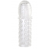 Прозрачная закрытая гелевая насадка - 13,5 см. - Toyfa Basic - в Шахтах купить с доставкой