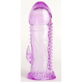 Фиолетовая гелевая насадка с шипами - 13 см. - Toyfa Basic - в Шахтах купить с доставкой
