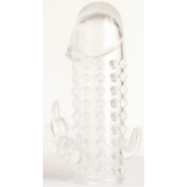 Гелевая прозрачная насадка с 2 отростками - 13 см. - Toyfa Basic - в Шахтах купить с доставкой