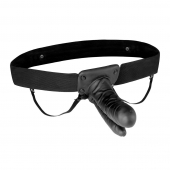 Полый страпон с двумя отростками и вибрацией Unisex Vibrating Hollow Strap-On Double Penetrating Dildo - 17,8 см. - Lux Fetish - купить с доставкой в Шахтах
