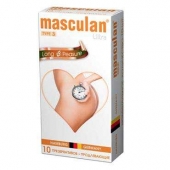 Розовые презервативы Masculan Ultra Long Pleasure с колечками, пупырышками и продлевающим эффектом - 10 шт. - Masculan - купить с доставкой в Шахтах