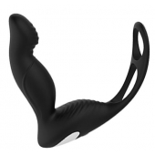 Черный вибромассажер простаты P-PLEASER W ERECTION ENHANCE - Dream Toys - в Шахтах купить с доставкой