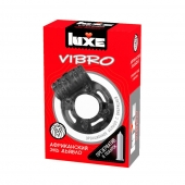 Чёрное эрекционное виброкольцо Luxe VIBRO  Африканский Эль Дьябло  + презерватив - Luxe - в Шахтах купить с доставкой