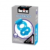 Голубое эрекционное виброкольцо Luxe VIBRO  Дьявол в доспехах  + презерватив - Luxe - в Шахтах купить с доставкой