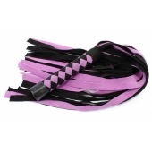 Черно-розовая плеть из замши - 58 см. - БДСМ Арсенал - купить с доставкой в Шахтах