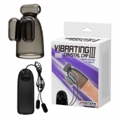 Дымчатая насадка-мастурбатор с вибрацией Vibrating Crystal Cap III - Baile - в Шахтах купить с доставкой