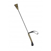 Черно-золотистый стек с хлопушкой из кожи - 62 см. - Sitabella - купить с доставкой в Шахтах