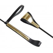 Черно-золотистый стек с хлопушкой из кожи - 62 см. - Sitabella - купить с доставкой в Шахтах