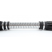 Черная плеть с серебристой ручкой - 44 см. - БДСМ Арсенал - купить с доставкой в Шахтах