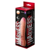 Телесная изогнутая насадка на Harness с коннектором BLACK LINE - 17 см. - LOVETOY (А-Полимер) - купить с доставкой в Шахтах