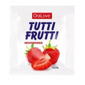 Пробник гель-смазки Tutti-frutti с земляничным вкусом - 4 гр. - Биоритм - купить с доставкой в Шахтах