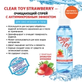 Очищающий спрей для игрушек CLEAR TOY Strawberry - 100 мл. - Биоритм - купить с доставкой в Шахтах
