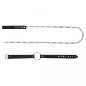 Черный поводок и чокер с кольцом Rada - Rebelts - купить с доставкой в Шахтах