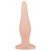Телесная анальная пробка с широким основанием - 14 см. - LOVETOY (А-Полимер)