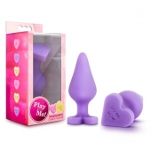 Фиолетовая анальная пробка Naughty Candy Heart Do Me Now - 8,9 см. - Blush Novelties - купить с доставкой в Шахтах