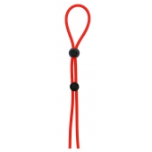 Красное лассо на пенис с двумя бусинами STRETCHY LASSO CAGE - Dream Toys - в Шахтах купить с доставкой