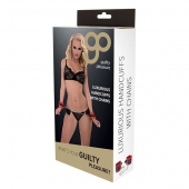 Красно-чёрные наручники на металлической цепочке - Blush Novelties - купить с доставкой в Шахтах