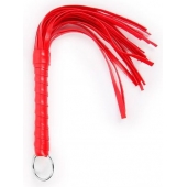 Красная плеть с рукоятью в оплетке - 28 см. - Notabu - купить с доставкой в Шахтах