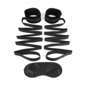 Чёрные манжеты для фиксации на кровати Bondage Bed Strap - Lux Fetish - купить с доставкой в Шахтах