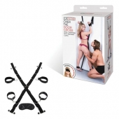 Чёрный набор для фиксации у двери - Lux Fetish - купить с доставкой в Шахтах