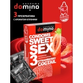 Презервативы для орального секса DOMINO Sweet Sex с ароматом клубничного коктейля  - 3 шт. - Domino - купить с доставкой в Шахтах