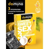 Презервативы для орального секса DOMINO Sweet Sex с ароматом тропических фруктов - 3 шт. - Domino - купить с доставкой в Шахтах