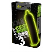 Презервативы DOMINO Neon Green со светящимся в темноте кончиком - 3 шт. - Domino - купить с доставкой в Шахтах