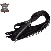 Черная плеть  Ковбой  с ручкой-фаллосом - 55 см. - Sitabella - купить с доставкой в Шахтах