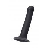 Черный фаллос на присоске Silicone Bendable Dildo M - 18 см. - Strap-on-me - купить с доставкой в Шахтах