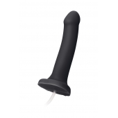 Черный фаллос с имитацией эякуляции Silicon Cum Dildo L - 19,6 см. - Strap-on-me - купить с доставкой в Шахтах