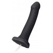 Черный фаллос с имитацией эякуляции Silicon Cum Dildo L - 19,6 см. - Strap-on-me - купить с доставкой в Шахтах