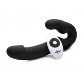 Черный безремневой страпон Urge Silicone Strap On с пультом ДУ - 24 см. - XR Brands - купить с доставкой в Шахтах