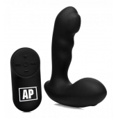 Черный стимулятор простаты Alpha-Pro 7X P-Milker Silicone Prostate Stimulator with Milking Bead - XR Brands - в Шахтах купить с доставкой