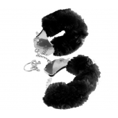 Металлические наручники Furry Love Cuffs с черным мехом - Pipedream - купить с доставкой в Шахтах