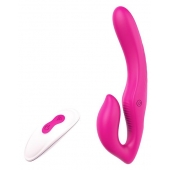 Ярко-розовый безремневой страпон REMOTE DOUBLE DIPPER - 22 см. - Dream Toys - купить с доставкой в Шахтах