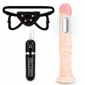 Регулируемые трусики с вибрирующей насадкой - 21 см. - Lux Fetish - купить с доставкой в Шахтах