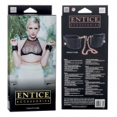 Черные мягкие наручники Entice French Cuffs с цепью - California Exotic Novelties - купить с доставкой в Шахтах