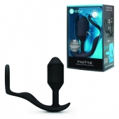Черное эрекционное кольцо с анальным плагом Snug   Tug - b-Vibe - в Шахтах купить с доставкой