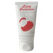 Лубрикант на водной основе с ароматом малины Love Protection Strawberry - 50 мл. - Lola Games - купить с доставкой в Шахтах