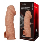 Телесная насадка на фаллос с фиксацией мошонки EXTREME SLEEVE - 15,6 см. - KOKOS - в Шахтах купить с доставкой