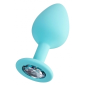 Мятная анальная втулка Brilliant с прозрачным кристаллом - 8 см. - ToyFa - купить с доставкой в Шахтах