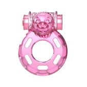 Розовое эрекционное кольцо с вибрацией Pink Bear - Baile - в Шахтах купить с доставкой