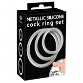 Набор из 3 эрекционных колец под металл Metallic Silicone Cock Ring Set - Orion - в Шахтах купить с доставкой