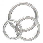 Набор из 3 эрекционных колец под металл Metallic Silicone Cock Ring Set - Orion - в Шахтах купить с доставкой