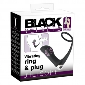 Черное эрекционное кольцо с анальной вибропробкой Vibrating Ring   Plug - Orion - в Шахтах купить с доставкой