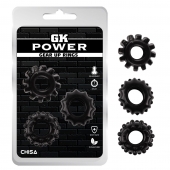 Набор из 3 черных эрекционных колец Gear Up Rings - Chisa - в Шахтах купить с доставкой