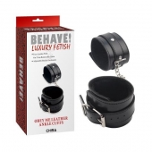 Черные оковы на ноги Obey Me Leather Ankle Cuffs - Chisa - купить с доставкой в Шахтах