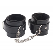 Черные оковы на ноги Obey Me Leather Ankle Cuffs - Chisa - купить с доставкой в Шахтах