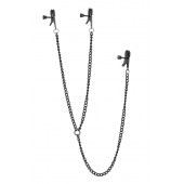 Черные зажимы на соски и клитор на цепочке DELUXE NIPPLE   CLIT CLAMPS - Dream Toys - купить с доставкой в Шахтах